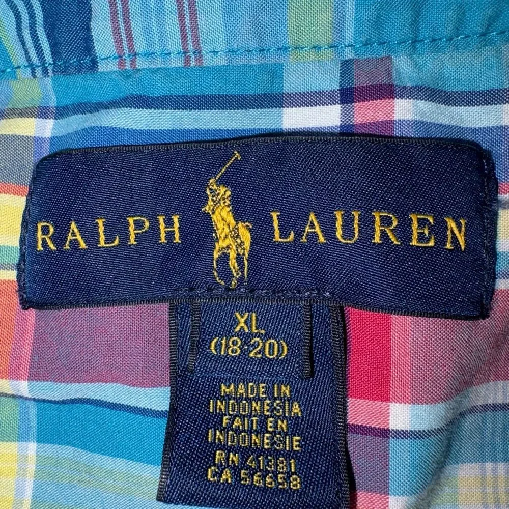 Ralph Lauren Vibrant Plaid Shirt. Xl (18-20)